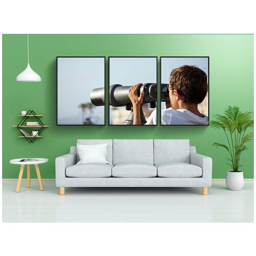 фото Набор модулных постеров для интерьера "бинокль, будущее, на открытом воздухе" 60x90 см. в тубусе, без рамки lotsprints