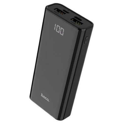 фото Внешний аккумулятор power bank 10000 mah j45 hoco? 2 usb выхода, дисплей, type- c черный power bank 10000 mah j45 hoco? 2 usb выхода, дисплей, type-c черный