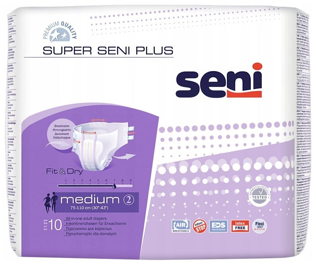    Seni Super Plus Medium M, 75-110 , 10 *2 