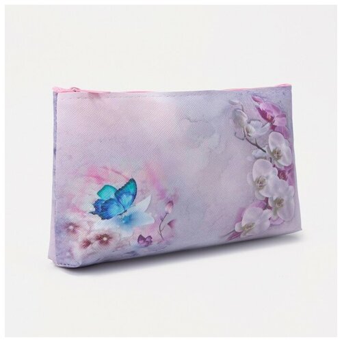фото --- косметичка на молнии, цвет сиреневый