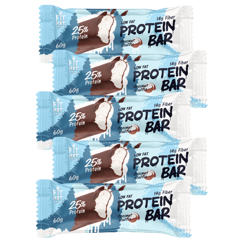 Fit Kit, Protein BAR, 5шт по 60г (Шоколад-фундук) fit kit protein cookie 40 г шоколад фундук