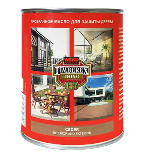 Масло дерева и пола, Timberex Thixo, для защиты деревянных поверхностей, морилка для дерева, пропитка для дерева, Теплый серый, 1 л