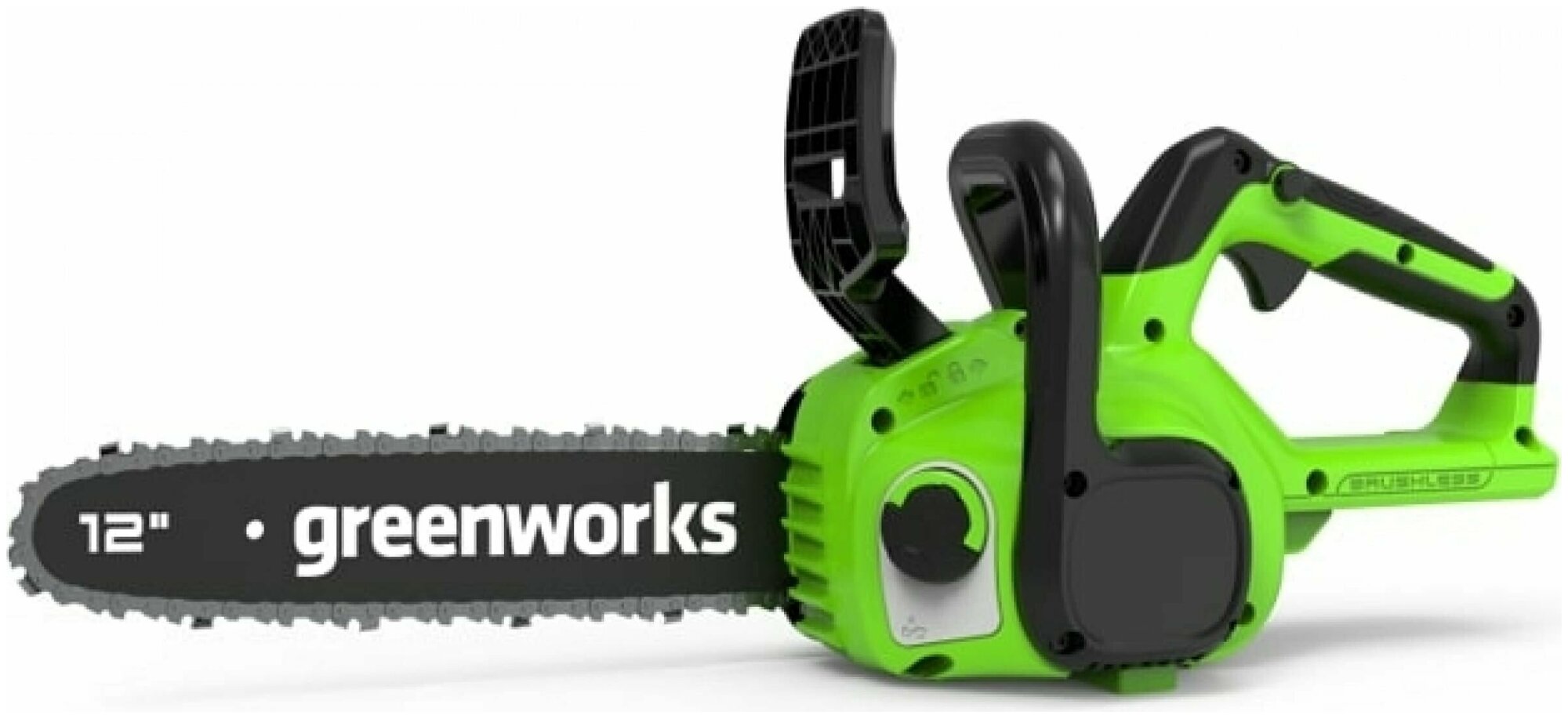 Цепная пила аккумуляторная GreenWorks GD24CS30 2007007UA, 24V, 30см, бесщеточная, c АКБ 2 АЧ и ЗУ - фотография № 4