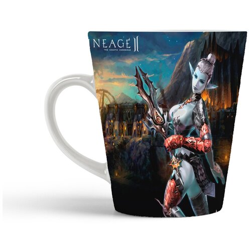 фото Кружка-латте coolpodarok линейка л2 lineage2 (эльфийка с кинжалом)