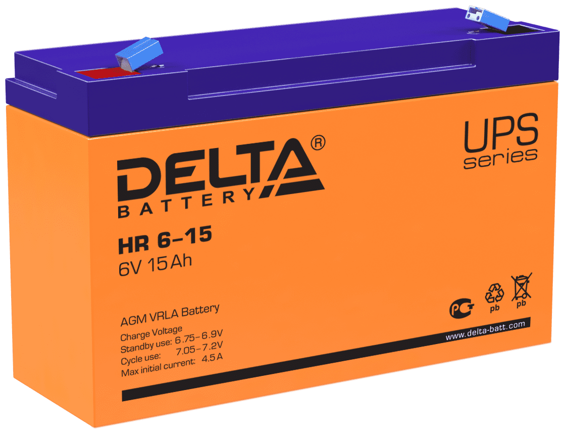 Аккумуляторная батарея DELTA Battery HR 6-15 6В 15 А·ч