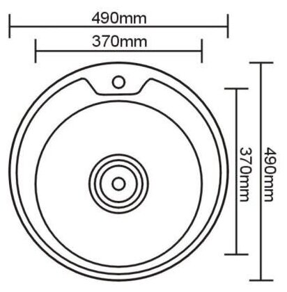 мойка кухонная врезная из нержавеющей стали круглая SINKLIGHT N 490 0.8/180 1P глянец - фотография № 2