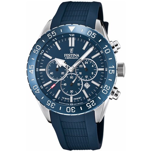 Наручные часы FESTINA Timeless Chrono, синий, серебряный наручные часы festina timeless chrono синий серебряный