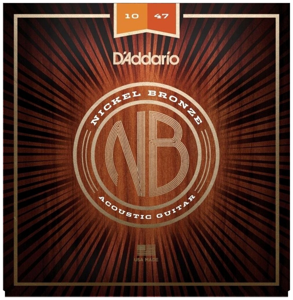 Струны для акустической гитары D'Addario Nickel Bronze NB1047 10-47