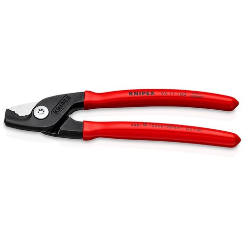 фото Knipex stepcut кабелерез, ступенчатый рез, рез: кабель d 15 мм (50 кв. мм, awg 1/0), 160 мм, чёрный, 1к ручки