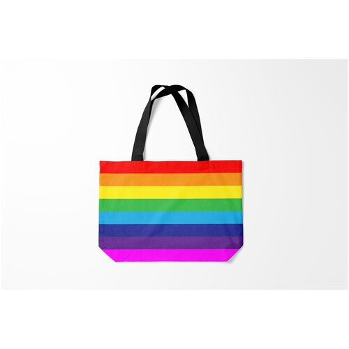 фото Сумка-шоппер / 46х35 см / тренды / разные цветные линии burnettie