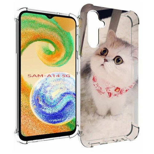 Чехол MyPads Котеночек женский для Samsung Galaxy A14 4G/ 5G задняя-панель-накладка-бампер