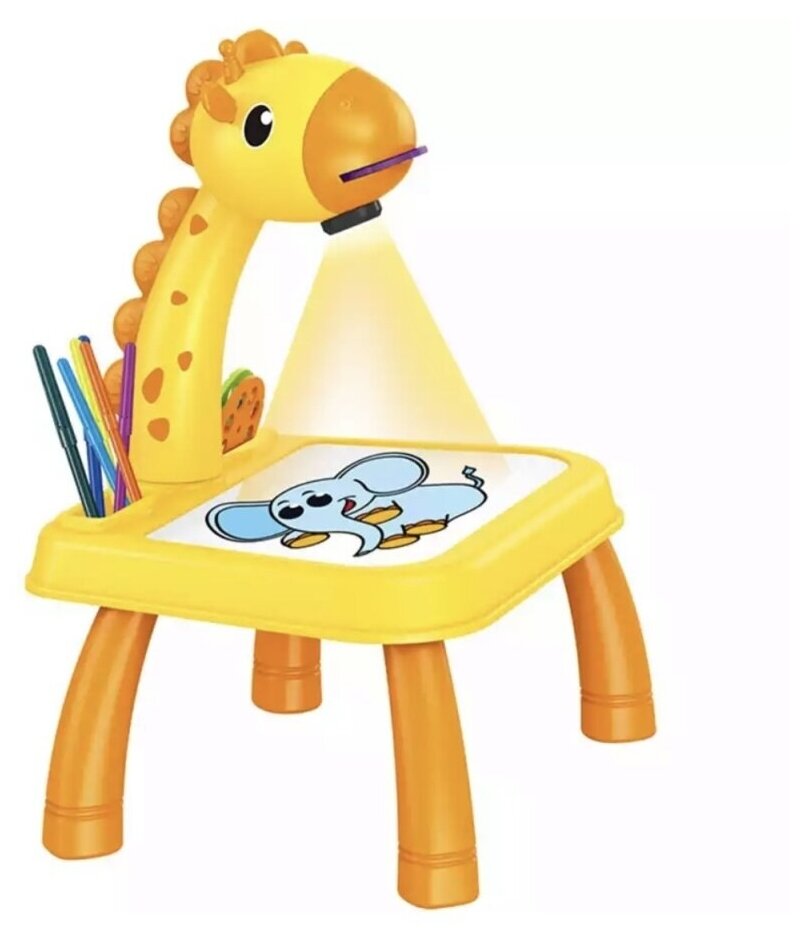 Детский проектор для рисования со столиком "Projector Painting" (желтый)