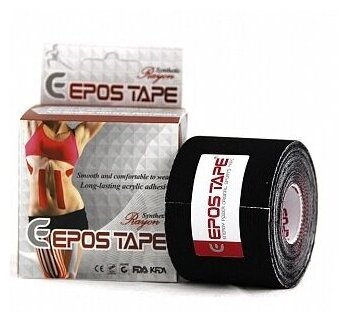 Кинезио Тейп EPOS TAPE RAYON 5м*5см Черный