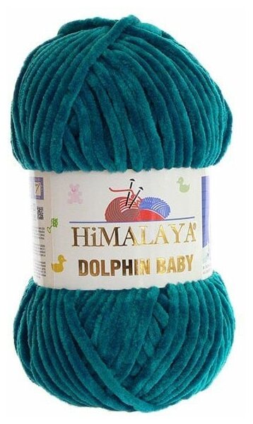 Пряжа плюшевая Himalaya Dolphin Baby 80348 цвет петроль, 100% полиэстер, 100 гр. 120м, 1 моток