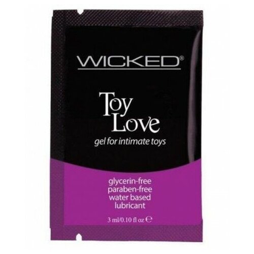 Лубрикант на водной основе для использования с игрушками WICKED Toy Love - 3 мл.