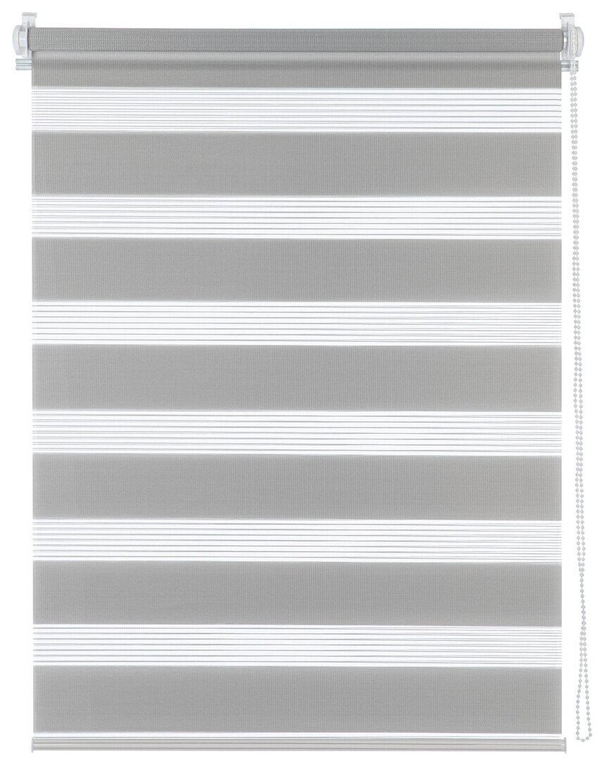 Рулонная штора день-ночь Decofest Бейс серый, 140 x 180 см