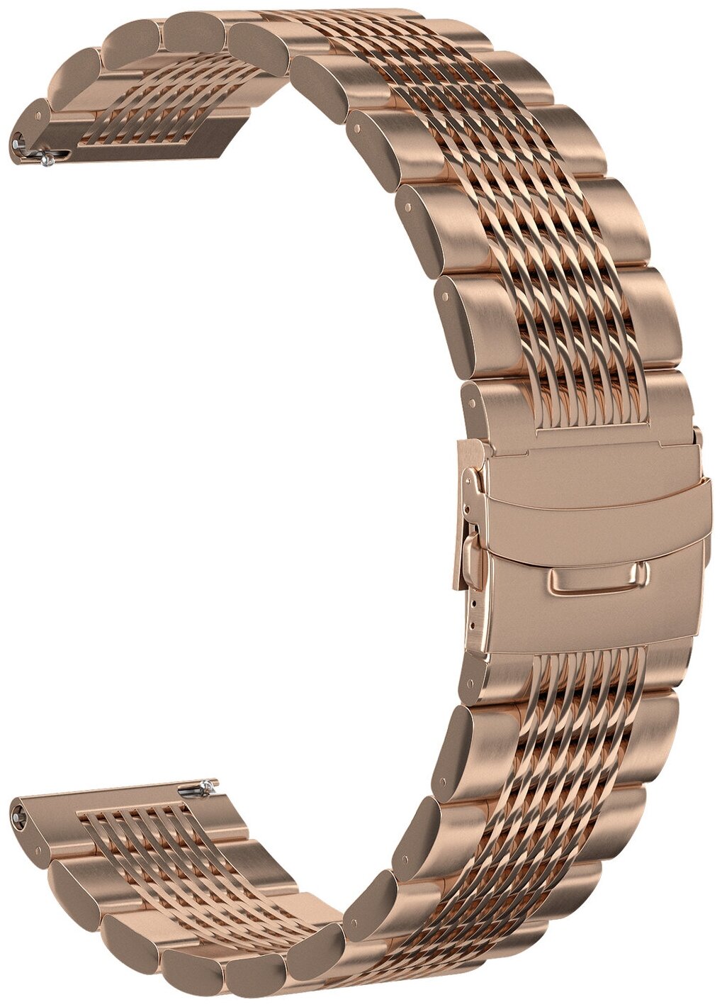 Ремешок металлический GSMIN Demi 22 для Huawei Watch GT / GT2 (Розовое золото)