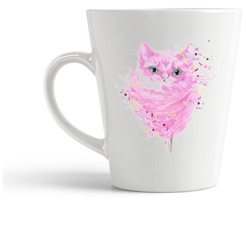 фото Кружка-латте coolpodarok "краски. розовый котик"
