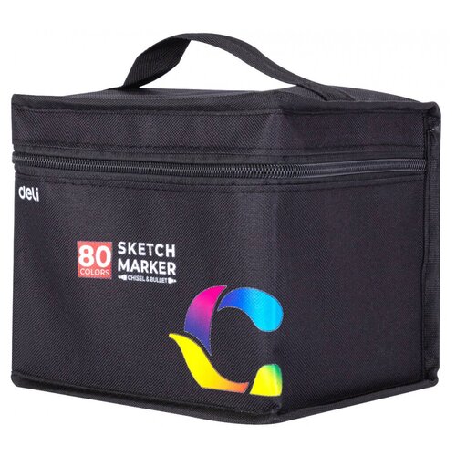 Купить Deli Набор маркеров для скетчинга Deli E70806-80 двойной пиш. наконечник 1-7мм 80цв. текстильная сумка