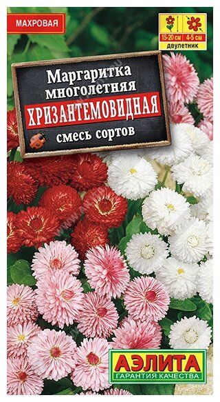 Маргаритка Хризантемовидная, смесь сортов (0,05 г), 2 пакета