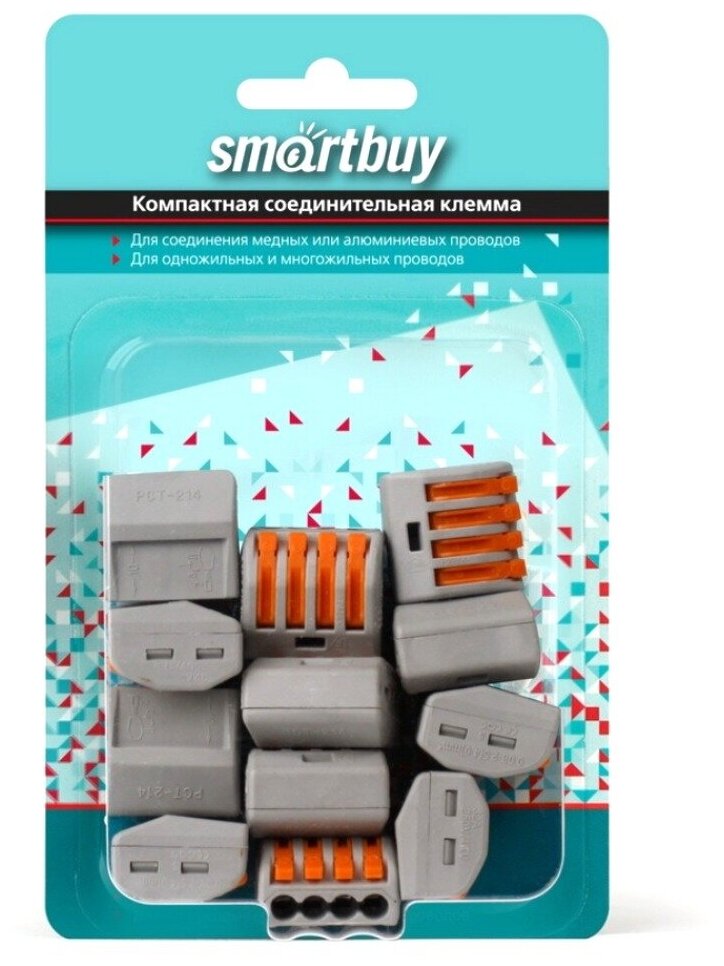 Клемма монтажная, 4 отверстия, с рычагами, Smartbuy, SBE-cwcc-4-rp