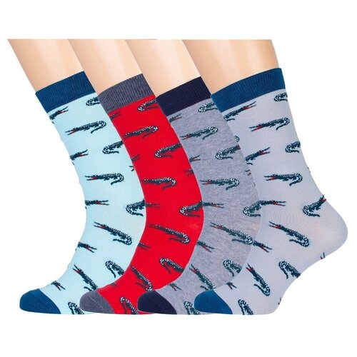 фото Носки мужские "крокодилы" красная ветка с1305, серый, 29 (размер обуви 44-45)