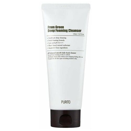 purito очищающий гель для умывания from green deep foaming cleanser Purito пенка для умывания From Green Deep Foaming Cleanser, 150 мл