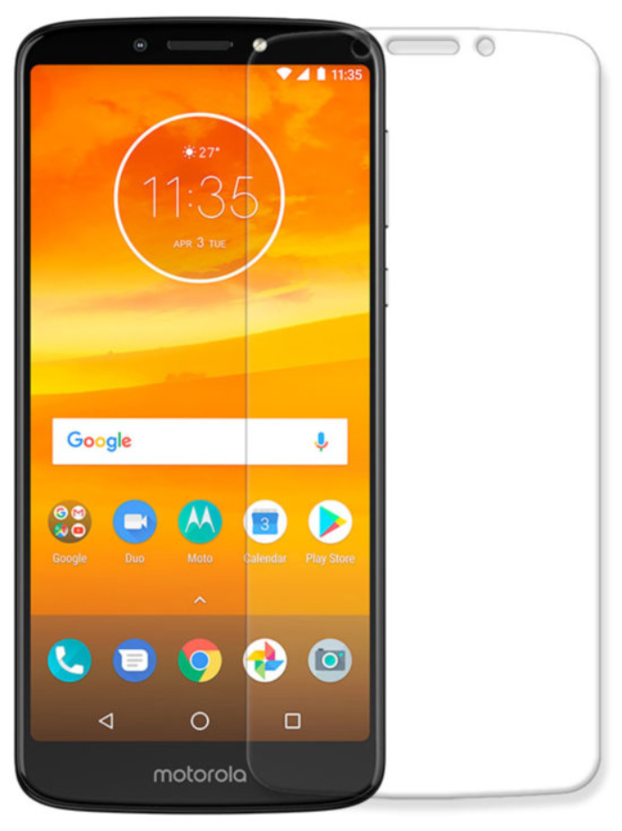 Защитная пленка MyPads (только на плоскую поверхность экрана НЕ закругленная) для телефона Motorola Moto E5 Plus глянцевая