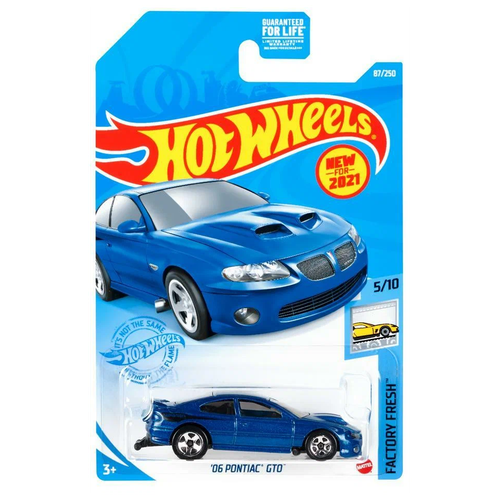 Машинка Hot Wheels Factory Fresh '06 Pontiac GTO, GTB72 1:64, 7.5 см, Metalflake Impulse Blue машинка hot wheels коллекционная оригинал lolux синий