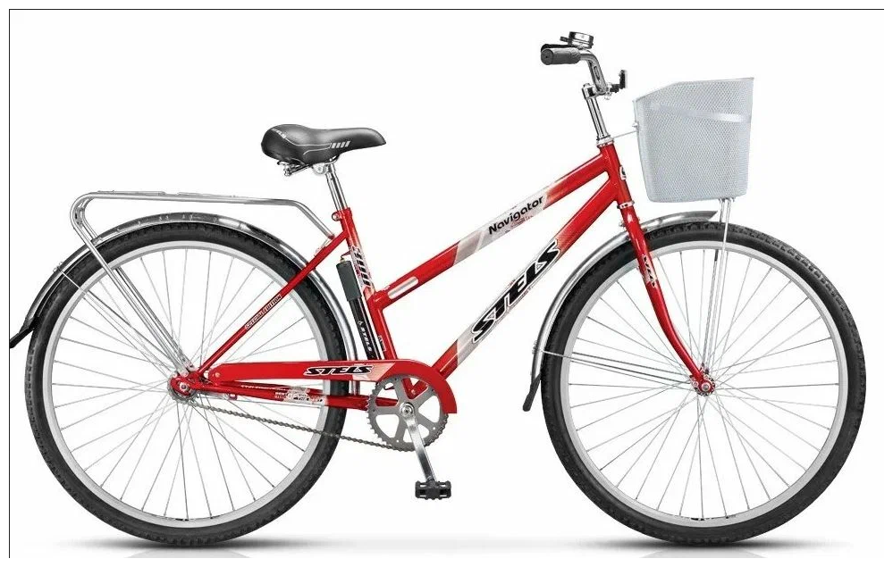 Городской велосипед Stels Navigator 300 Lady 28 Z010 (2018) 20 красный + корзина (требует финальной сборки)
