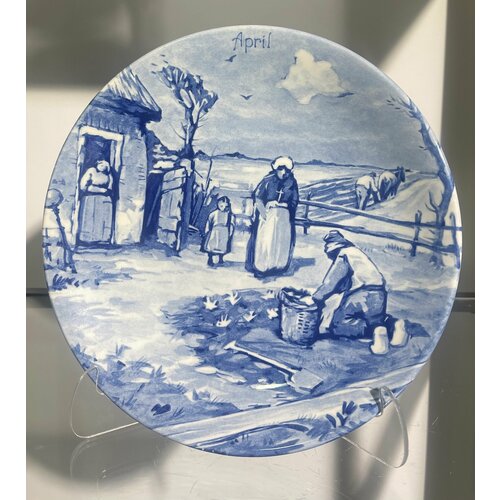 Delft тарелка ручная роспись Апрель