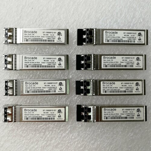 трансивер dell sfp brocade 32 гбит с mmf swl 850 нм 100 м xcvr plugable minigbic Оптический трансивер Brocade 57-1000012-01 комплект 8 шт. модуль SFP+ 8 Gbps