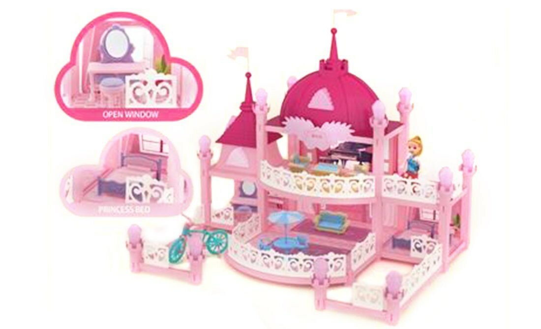 Наша Игрушка Набор Дворец для кукол 145 деталей + куколка 10 см