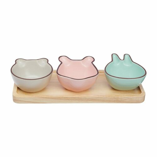 Менажница фарфоровая соусники на подставке