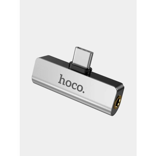 Адаптер Hoco LS26 Type-C на 3.5мм зарядка и звук серебристый переходник hoco ls26 type c 2 in 1 audio converter серебристый