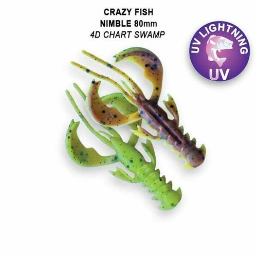 Силиконовые приманки Crazy Fish Nimble 3.2" 72-80-4d-6-F кальмар, плавающие