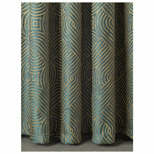 Штора портьерная на шт ленте sanpa коди жаккард 160х260см золотисто-голубая арт hp169411011e 6653₽