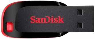 USB-флэшка SanDisk Cruzer Blade, 128 Гб, черная, 1 шт