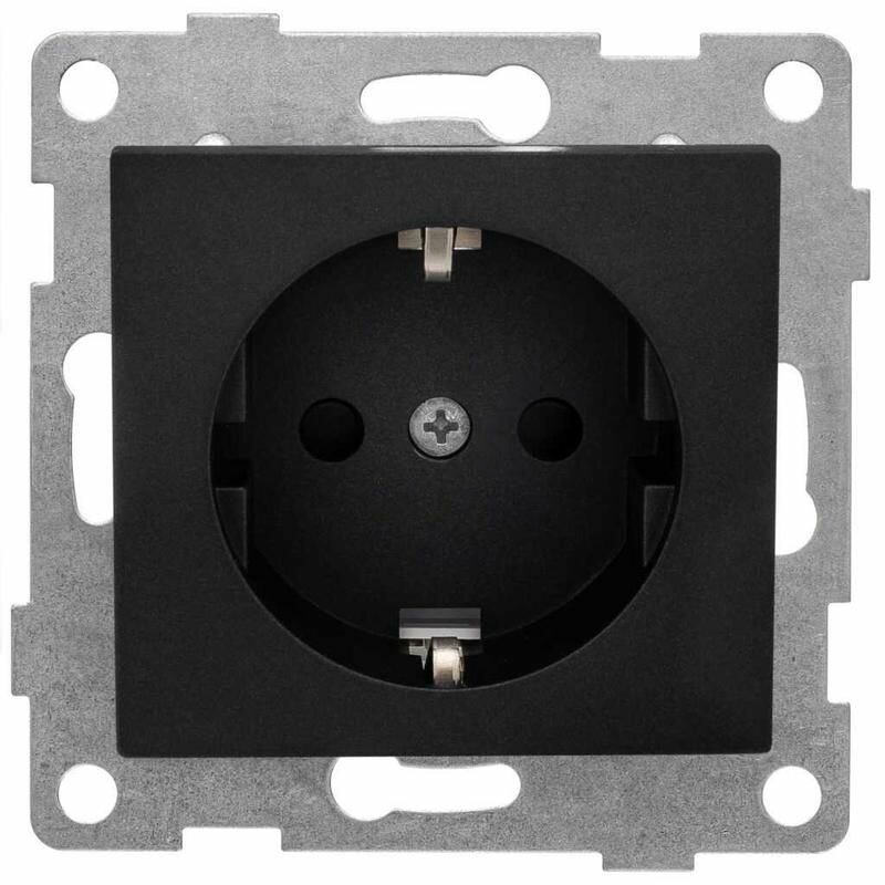 Розетка 1 м СП Bravo 16А 250В с заземл  защ  шторки механизм графит GUSI С10Р4 010