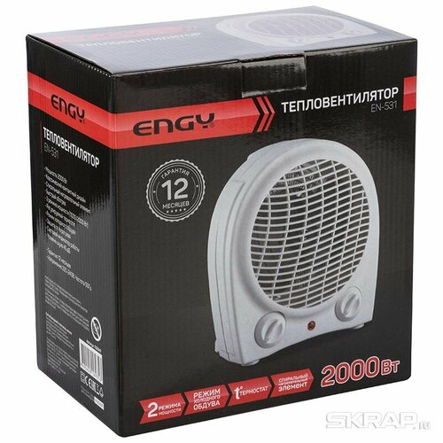Тепловентилятор 2000ВТ 10002000ВТ 2РЕЖИМА термостат РЕЖ ХОЛ ОБД клас комп ДИЗ ENGY 239200₽