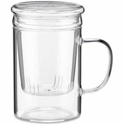 Чашка из стекла с ситом для заваривания и крышкой Teco TC-G030 400 мл 977₽