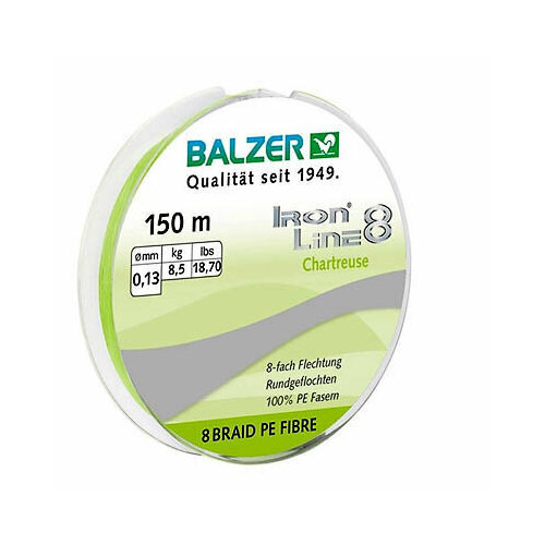 Плетёнка Balzer Iron Line PE 8x 150м 0.12мм 9.8кг Chartreuse