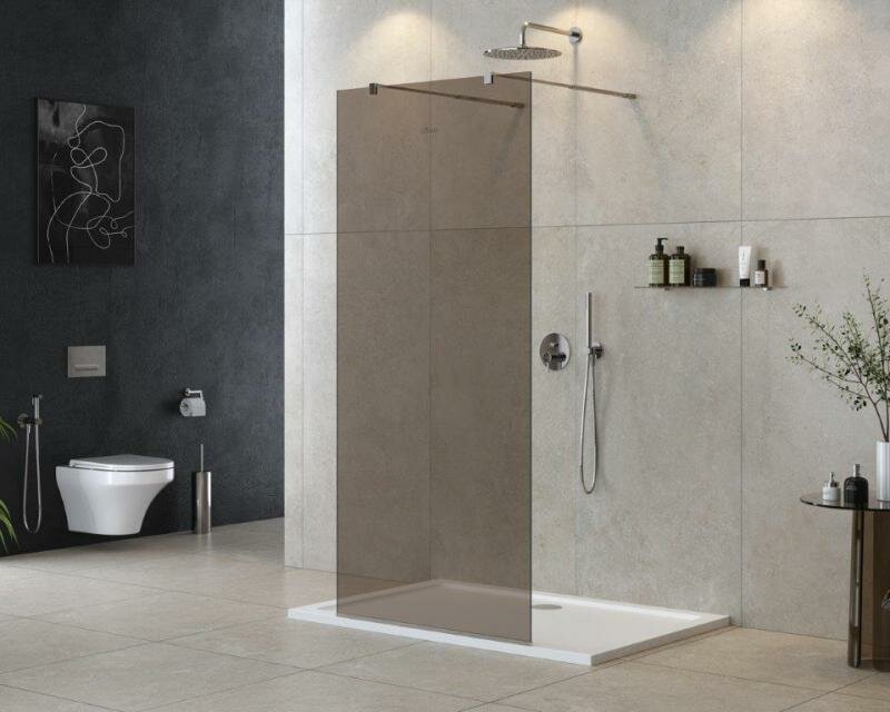 Cezares Душевая перегородка CEZARES LIBERTA-L-2-90-BR-Cr тонированное (бронза), профиль хром