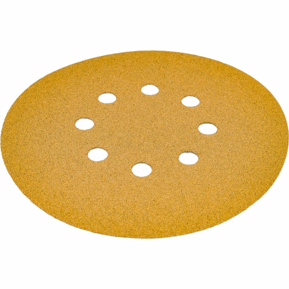Диск абразивный с липучкой Sandpaper (yellow) 150 мм 8 отверстий P80 5 шт BRUSHTEX 150Y8-80