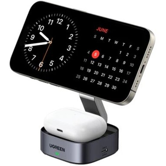 Беспроводное зарядное устройство Ugreen W526 35278 2-in-1/7,5Вт, серый
