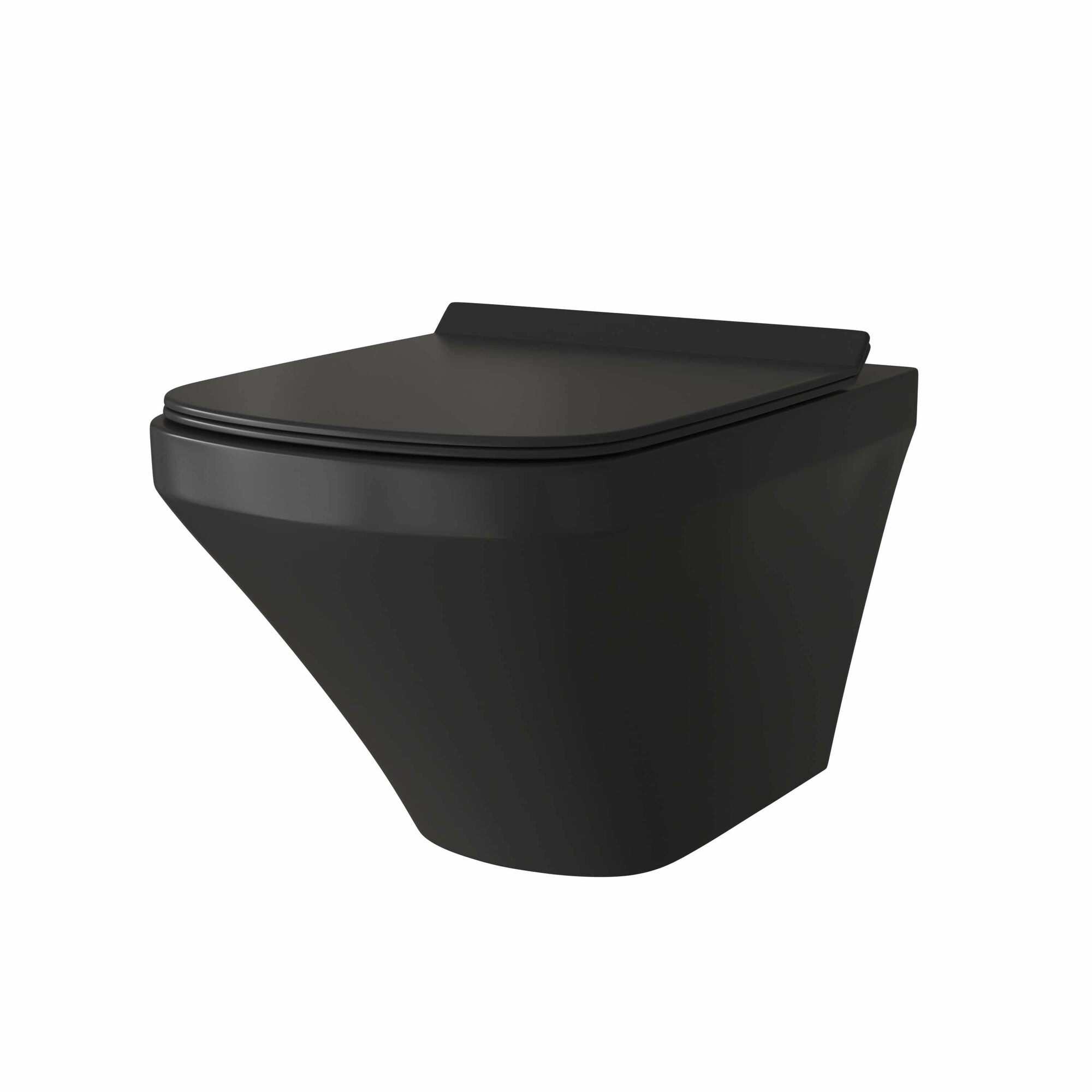 Унитаз подвесной Grossman GR-4440BMS (540х370х365) безободковый черный матовый с тонкой крышкой микролифт1 место