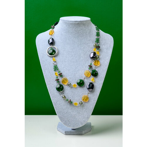 Бусы Bohemia Style, хрусталь, зелeный