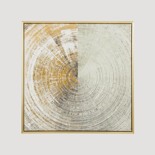 Изображение товара Картина в раме, 80х80 см, холст/фольга, золотисто-бежевая, Круг, Abstract