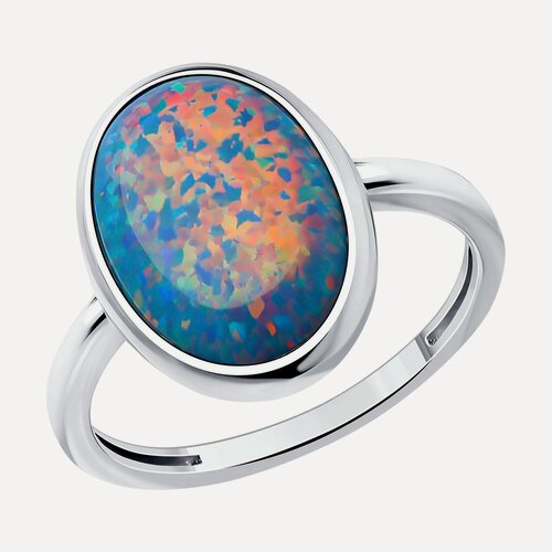 Изображение товара Кольцо, серебро, 925 проба, родирование, опал