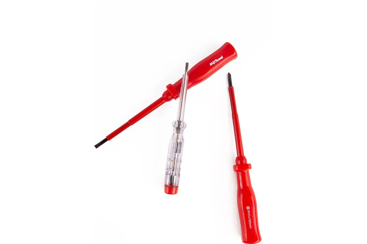 Набор диэлектрических отверток 5 предметов с тестором AV Steel AV-495105